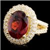 Image 2 : 14K Gold 5.13ct Tourmaline & 1.14ctw Diamond Ring