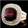 Image 2 : 18K Gold 8.65ct Rubellite & 1.44ctw Diamond Ring