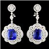 Image 1 : 18K Gold 16.98ctw Tanzanite & 4.55ctw Diamond Earr