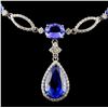 Image 2 : 14K Gold 27.20ctw Tanzanite & 3.98ct Diamond Neckl