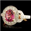 Image 2 : 18K Gold 1.50ct Spinel & 0.63ctw Diamond Ring