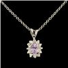 14K Gold 0.40ct Sapphire & 0.17ctw Diamond Pendant