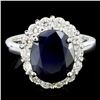 Image 1 : 14K Gold 4.00ct Sapphire & 1.00ctw Diamond Ring