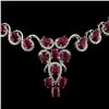 Image 2 : 14K White Gold 26.96ct Ruby & 3.40ctw Diamond Neck