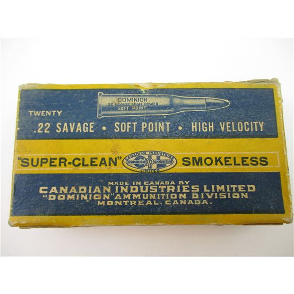 DOMINION .22 SAVAGE COLLECTIBLE AMMO