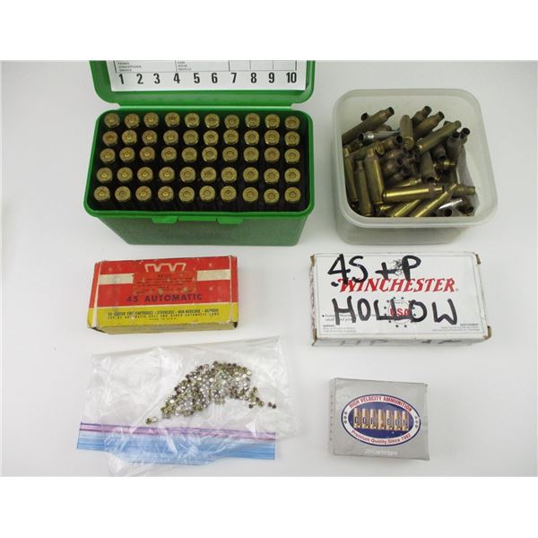 ASSORTED AMMO AND BRASS CASE LOT