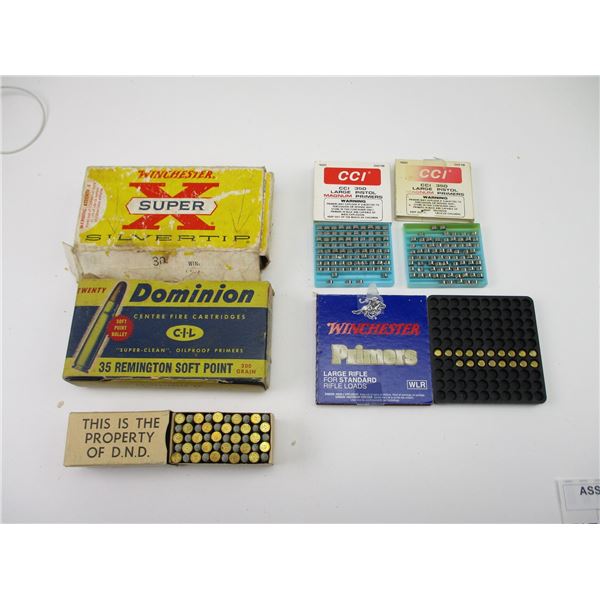 ASSORTED AMMO AND PRIMER LOT