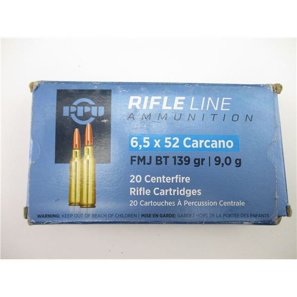 PPU 6.5X52 CARCANO AMMO
