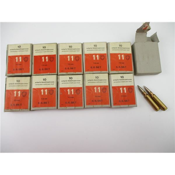 SWISS MILITARY 7.5X55 AMMO LOT
