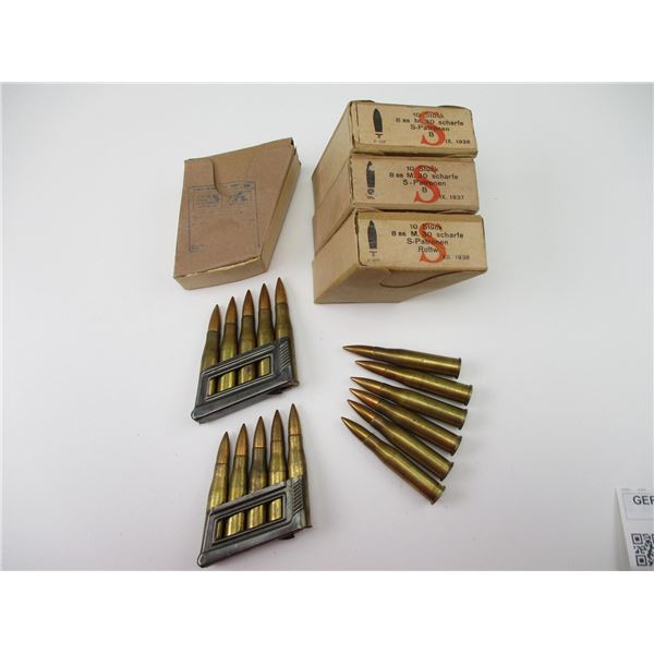 GERMAN MILITARY 8X56R AMMO LOT