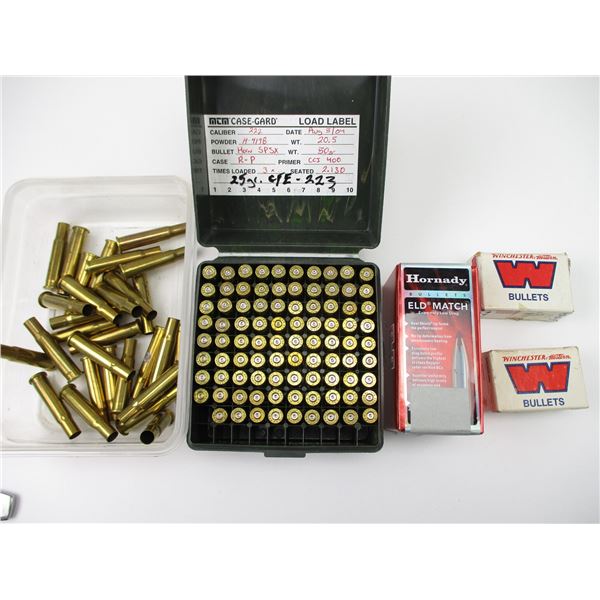 ASSORTED BULLET AND BRASS CASE LOT