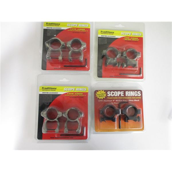 ASSORTED 1" SCOPE RINGS