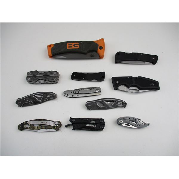 ASSORTED GERBER FOLDING POCKET KNIVES