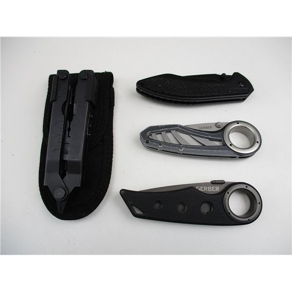 ASSORTED GERBER FOLDING POCKET KNIVES