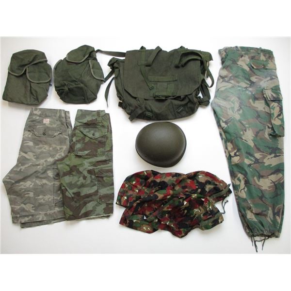 ASSORTED POUCH/CLOTHING LOT