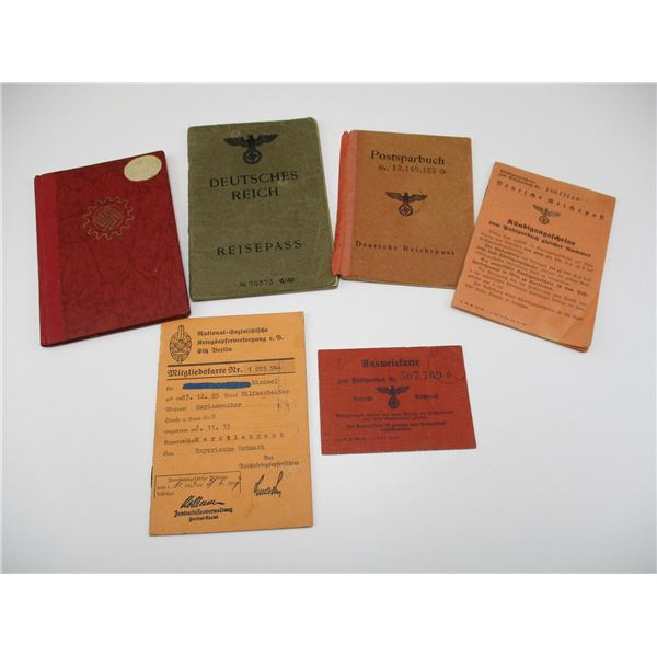 GERMAN ID CARDS, BOOKLETS, ETC LOT
