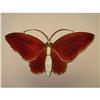 Image 1 : Brooch  Sterling  Butterfly  Red and Cream #2250785