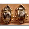 Image 1 : Fancy Ornate Victorian enamel Buckle earrings #2251929