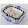 Image 1 : FlowBlue open soap Dish. Two Pieces. #2252302