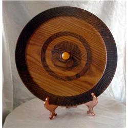Carved Wood Plate w/stone #2252388