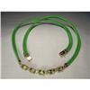 Image 1 : 14K 10K Gold Diamond Peridot Leather Choker #2265131