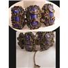 Image 1 : VINTAGE ART NOUVEAU BLUE SLAG bracelet #2265289