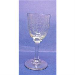 VICTORIAN 1899 Goblet Etched "Wedding Present" #2276827