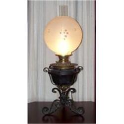 Antique Converted Art Nouveau Oil Lamp #2298455