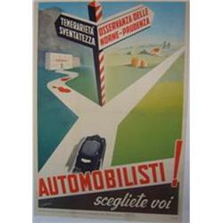 Italian Art Deco Highway Safety Poster #2298458