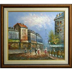 ORIG OIL PAINTING PARIS STREETSCAPE W/EIFFEL #2298700