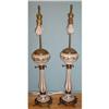 Image 1 : PAIR OF ANTIQUE ART GLASS & BRASS LAMPS #2298702