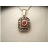 Image 1 : 18K Pink Rose Gold Diamond Ruby Pendant #2298906