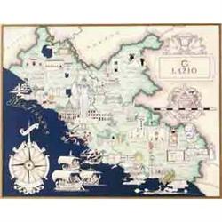 Lazio Map by Nicouline,1939,  A, Linen #2299048