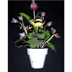 Italian Tole Multi-Color Flowers in White Pot #2299217