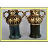 Image 1 : 2 FRENCH NOUVEAU GOLD OVERLAY ART POTTERY VASES#2299235