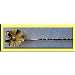 FLEUR GOLD TIE PIN - LALIQE FOREMAN BRIANCON  #2299240