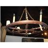 Image 1 : Antique Spinning Wheel Converted to Chandelier #2299277