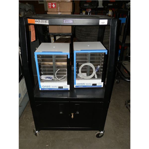 2 Warmers & Black Cart On Wheels