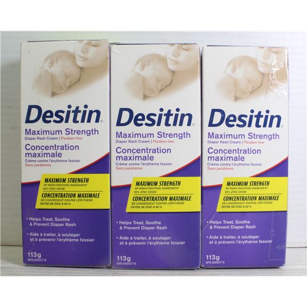 3PK DESITIN MAXIMUM STRENGTH DIAPER RASH CREAM