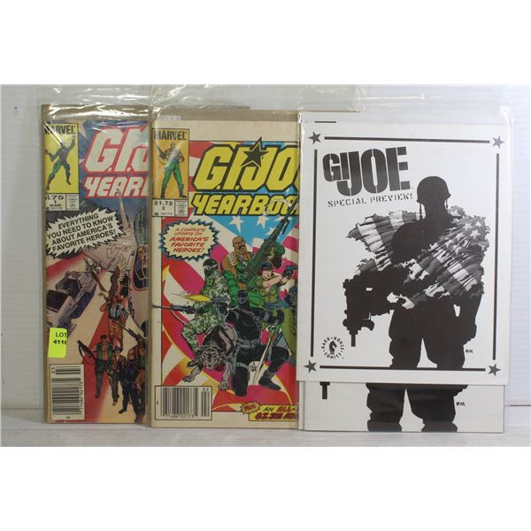 LOT OF 3 G.I. JOE YEARBOOK 1 & 2 AND MORE.