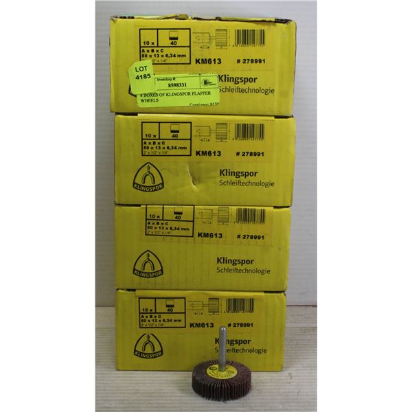 4 BOXES OF KLINGSPOR FLAPPER WHEELS