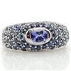 EC129-105 SILVER TANZANITE&SAPPHIRE(1.5CT) RING