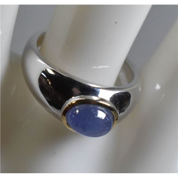 BZ415-189 SILVER TANZANITE (1.7CT) RING