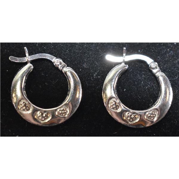 BZ415-152 SILVER SMALL HOOP EARRINGS