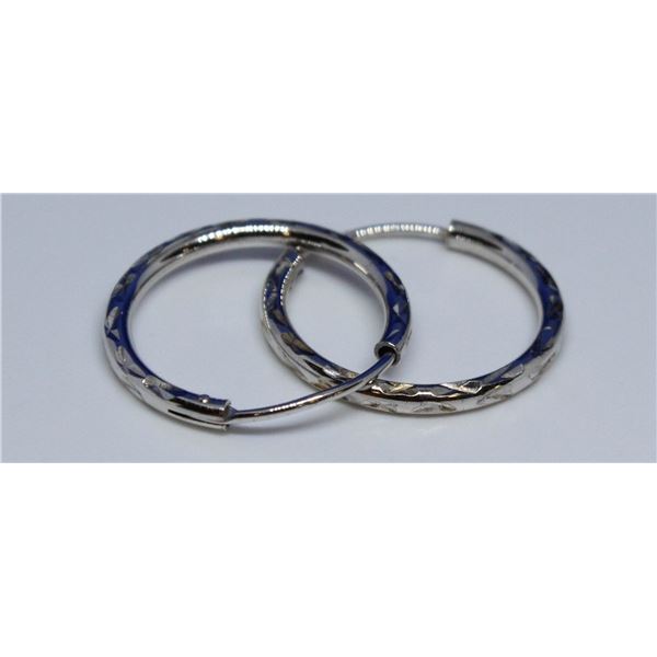 BZ415-178 SILVER SMALL HOOP EARRINGS