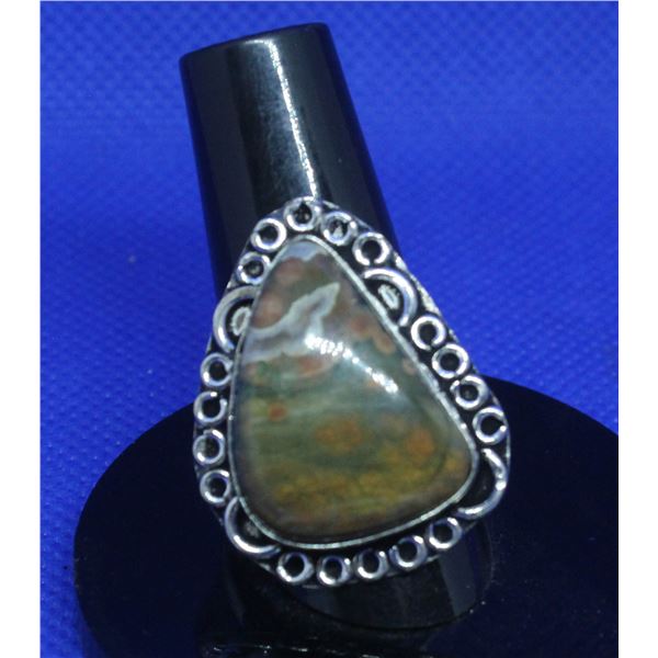 #57-NATURAL OCEAN JASPER RING SIZE 7.5