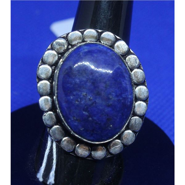 #65-NATURAL LAPIZ LAZULI RING SIZE 7.5