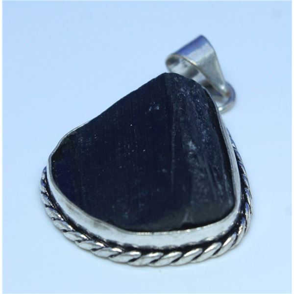 #17-NATURAL BLACK TOURMALINE PENDANT (RAW)