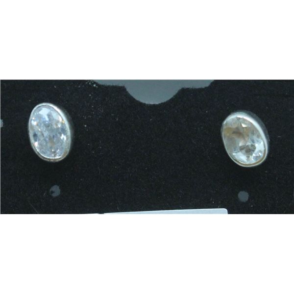 #279-WHITE TOURMALINE STUD EARRINGS