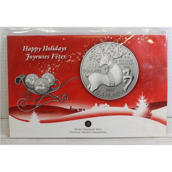 2012 $20 FINE SILVER .9999 HOLIDAY REINDEER